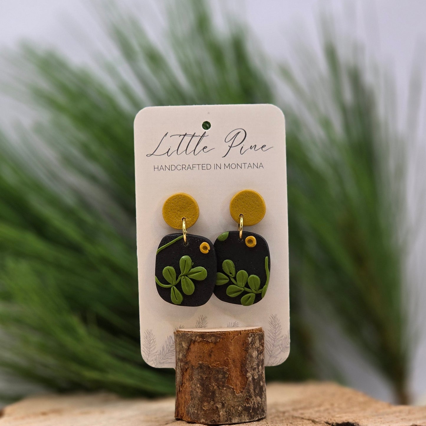 Charcoal Botanical Dangles