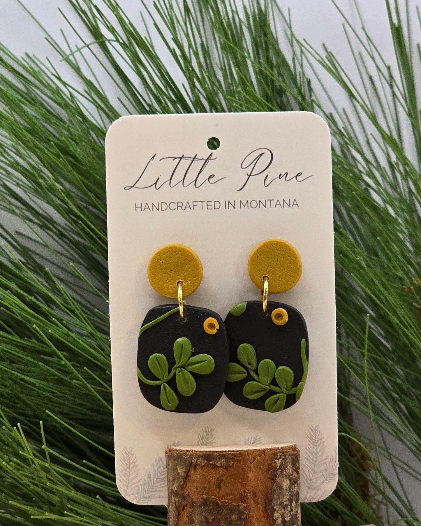 Charcoal Botanical Dangles