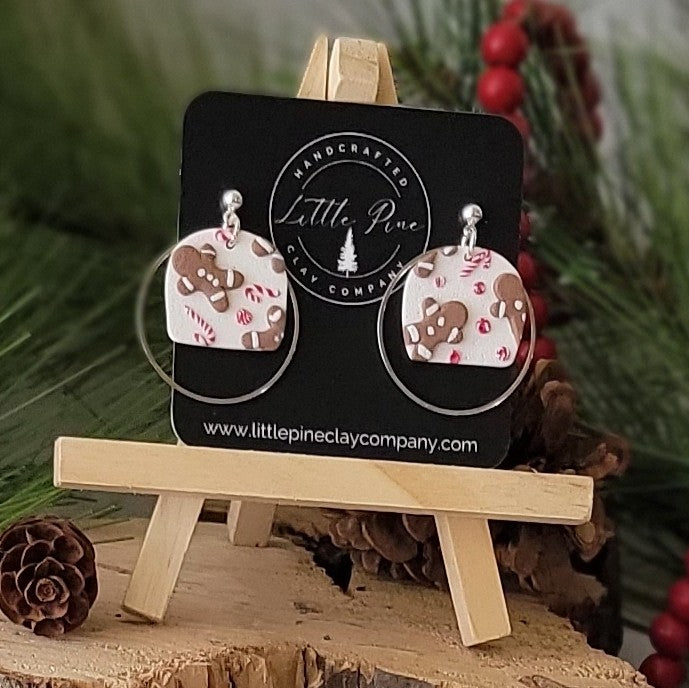 Candycane Christmas Hoop Dangles