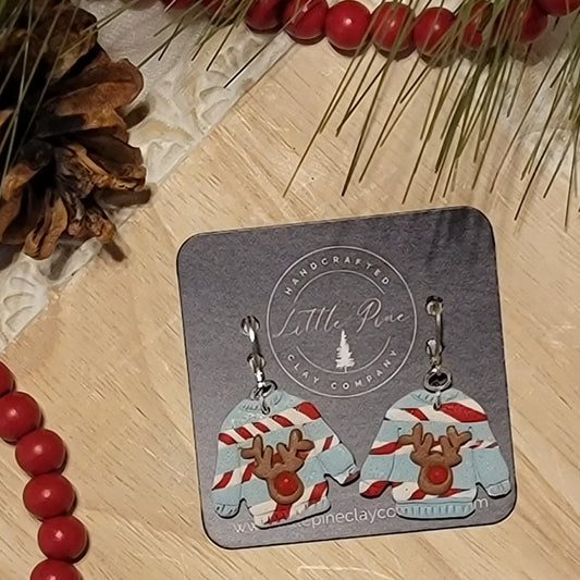 Reindeer Ugly Sweater Dangle